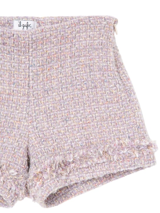 Il Gufo: Wool blend shorts - Purple/Pink - kids-girls_1 | Luisa Via Roma