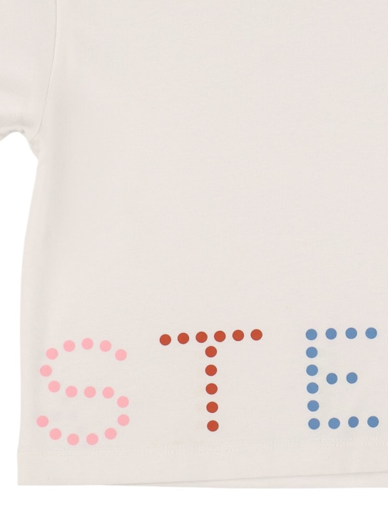 Stella Mccartney Kids: Printed cotton jersey t-shirt - Beyaz - kids-girls_1 | Luisa Via Roma