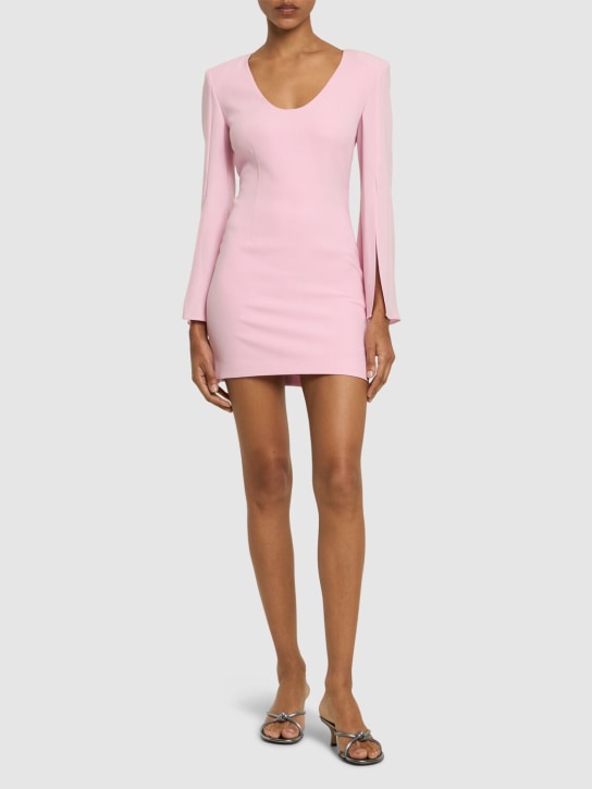 Roland Mouret: Long sleeve cady mini dress - 핑크 - women_1 | Luisa Via Roma