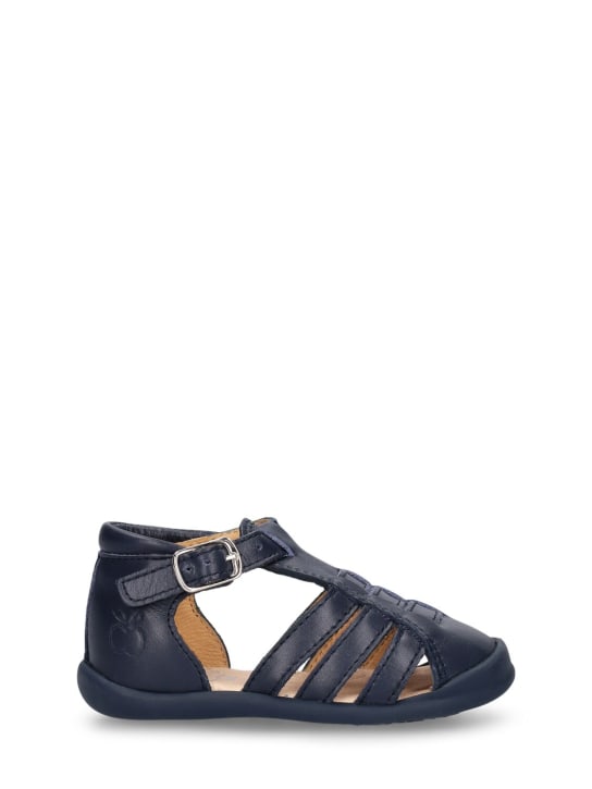 Pom D'api: Nappa leather sandals - Navy - kids-boys_0 | Luisa Via Roma