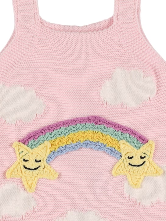 Stella Mccartney Kids: Embroidered cotton knit bodysuit - Pink - kids-girls_1 | Luisa Via Roma