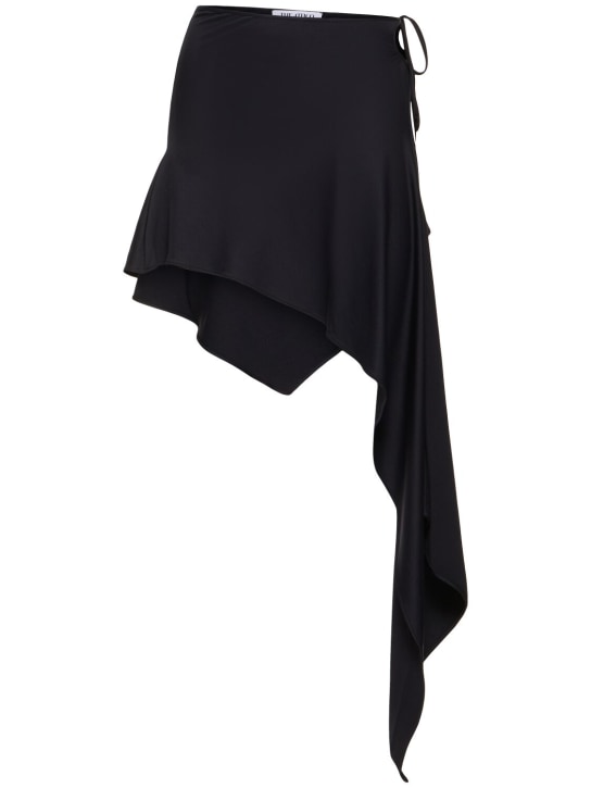 The Attico: Lycra asymmetric skirt - Nero - women_0 | Luisa Via Roma