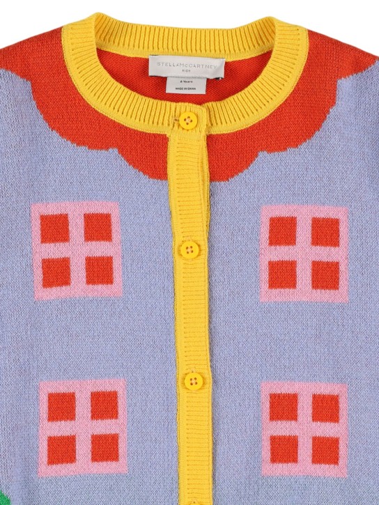 Stella Mccartney Kids: Cotton & wool knit cardigan - Renkli - kids-girls_1 | Luisa Via Roma