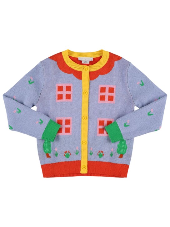 Stella Mccartney Kids: Cardigan in maglia di cotone e lana - Multicolore - kids-girls_0 | Luisa Via Roma
