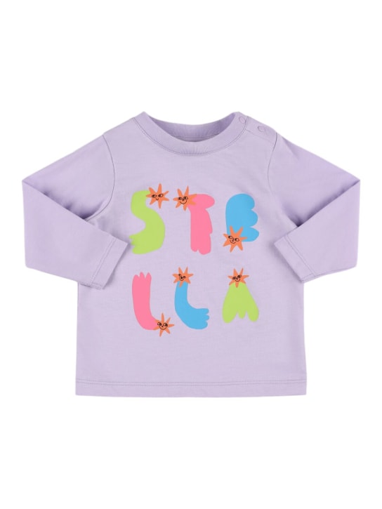 Stella Mccartney Kids: Bedrucktes T-Shirt aus Baumwolljersey - Light Lila - kids-girls_0 | Luisa Via Roma