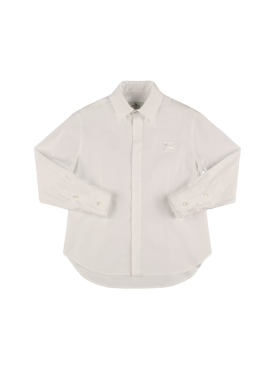 Etro: Camisa de algodón jacquard - Blanco - kids-boys_0 | Luisa Via Roma