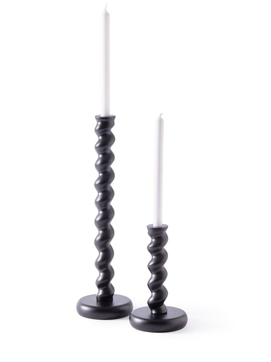 Polspotten: Twister candle holder - Black - ecraft_1 | Luisa Via Roma