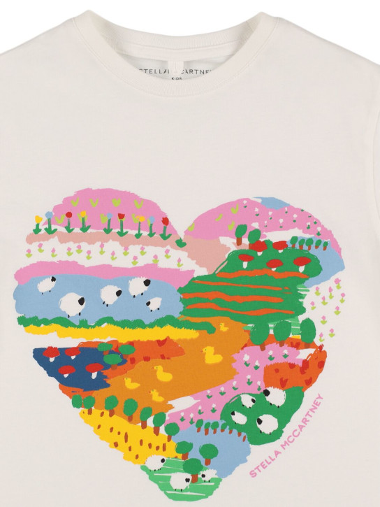 Stella Mccartney Kids: T-shirt in jersey di cotone stampato - Bianco - kids-girls_1 | Luisa Via Roma