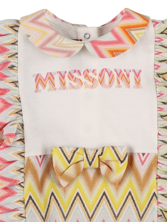Missoni: Printed cotton jersey romper & hat - Beyaz - kids-girls_1 | Luisa Via Roma