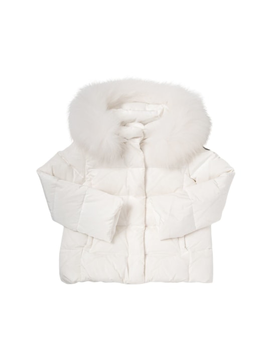 Il Gufo: Hooded nylon down jacket - White - kids-girls_0 | Luisa Via Roma