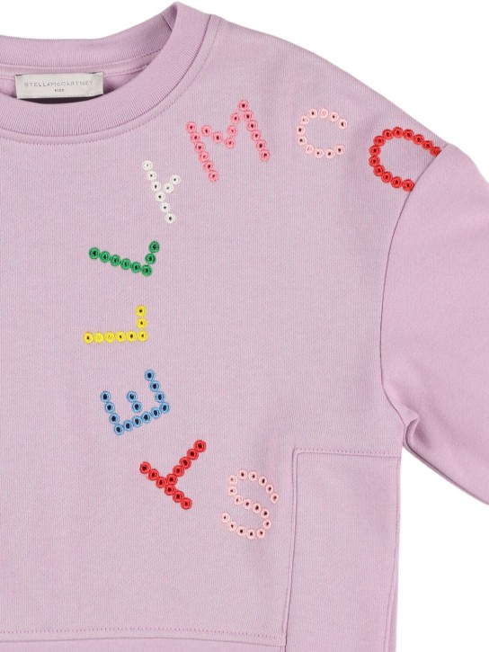 Stella Mccartney Kids: Sweatshirt aus Baumwolle mit Logo - Light Lila - kids-girls_1 | Luisa Via Roma