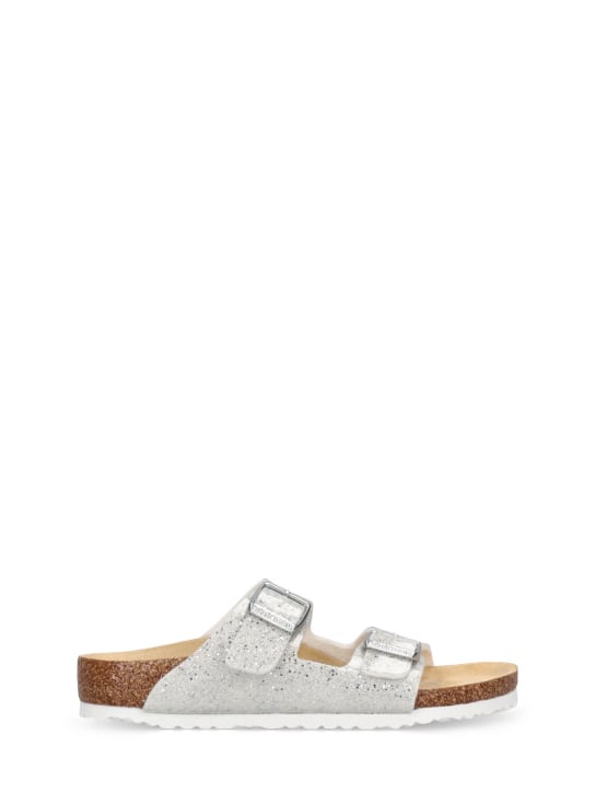 BIRKENSTOCK: Sparkle Arizona faux leather sandals - White - kids-girls_0 | Luisa Via Roma
