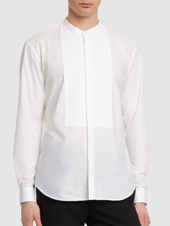 Giorgio Armani: Camicia in cotone con plastron - men_2 | Luisa Via Roma
