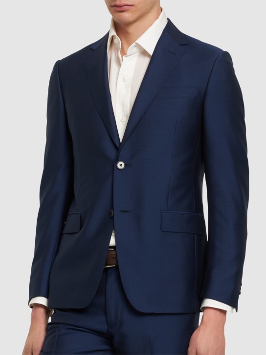 Zegna: Wool & mohair tailored suit - Utility Blue - men_2 | Luisa Via Roma