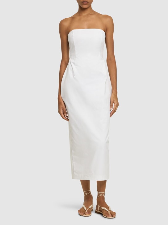 Magda Butrym: Cotton bustier dress - Beyaz - women_1 | Luisa Via Roma