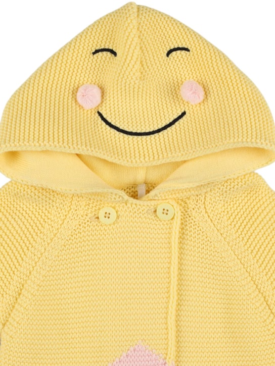 Stella Mccartney Kids: Cotton cardigan w/ hood - Pink/Yellow - kids-girls_1 | Luisa Via Roma