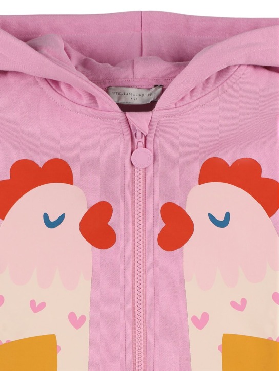 Stella Mccartney Kids: Cotton fleece sweatshirt & pants - Pink/Multi - kids-girls_1 | Luisa Via Roma