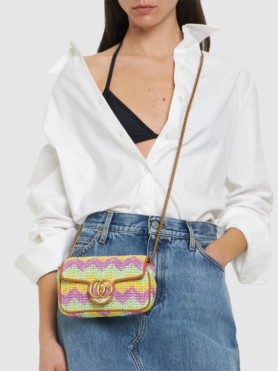 Gucci: Super mini GG Marmont crochet bag - women_1 | Luisa Via Roma