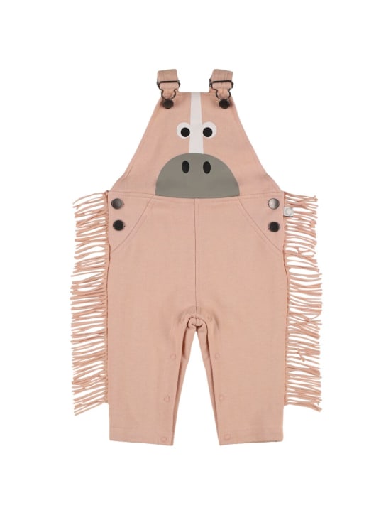 Stella Mccartney Kids: Printed cotton overalls - Pink - kids-girls_0 | Luisa Via Roma