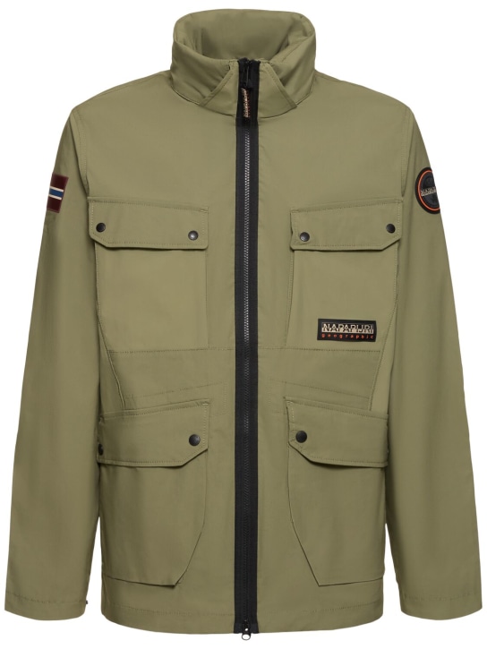 Napapijri: A-Tepees casual cotton zip jacket - Green Lichen - men_0 | Luisa Via Roma
