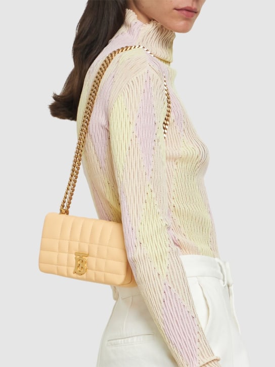 Burberry: Mini Lola quilted leather shoulder bag - Golde Sand - women_1 | Luisa Via Roma