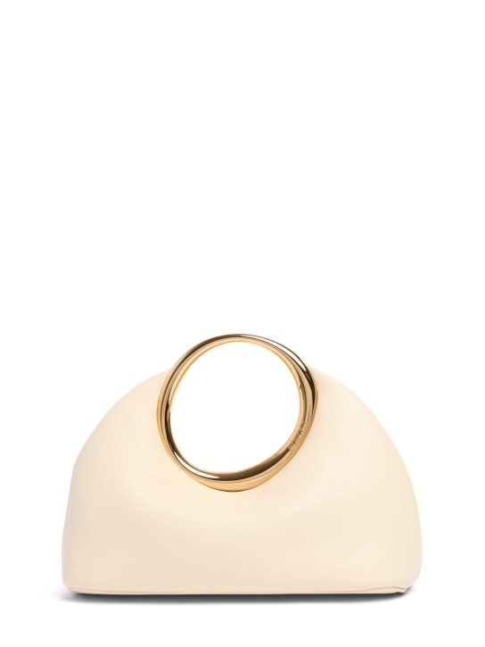 Jacquemus: Le Petit Calino nappa leather bag - Light Ivory - women_0 | Luisa Via Roma