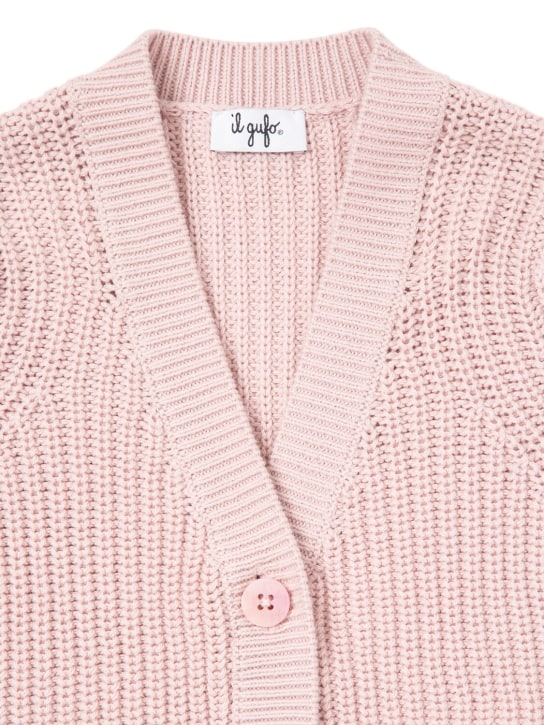 Il Gufo: Cotton knit cardigan - Pink - kids-girls_1 | Luisa Via Roma