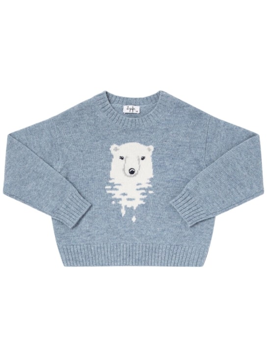 Il Gufo: Suéter de punto de lana con jacquard - Azul Claro - kids-boys_0 | Luisa Via Roma