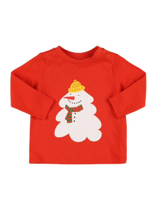 Stella McCartney Kids: Top in jersey di cotone - Rosso - kids-boys_0 | Luisa Via Roma