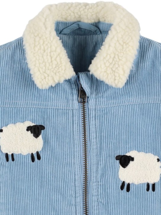Stella Mccartney Kids: Cotton corduroy jacket w/patches - Açık Mavi - kids-boys_1 | Luisa Via Roma