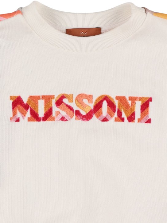 Missoni: Sudadera de jersey de algodón estampada - Blanco/Multi - kids-girls_1 | Luisa Via Roma