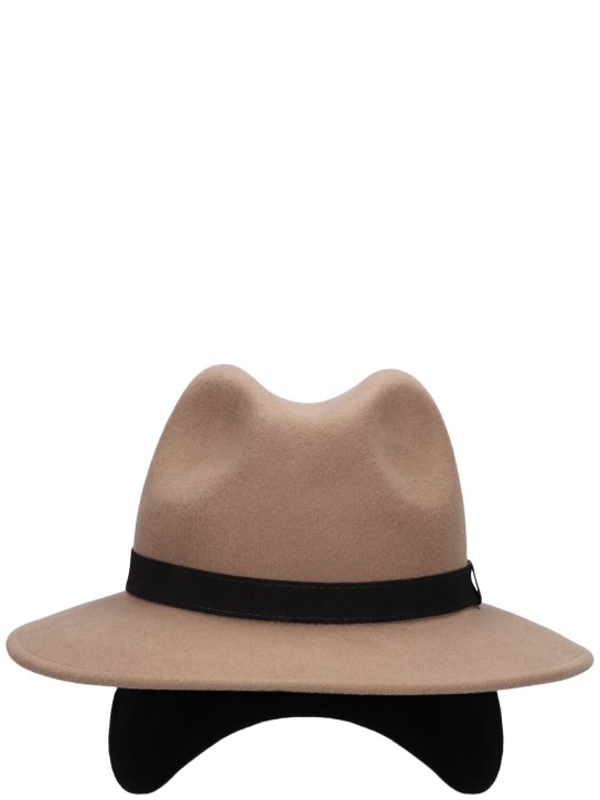 Borsalino: Sombrero de fieltro de lana 6,5cm - Light Beige - men_0 | Luisa Via Roma