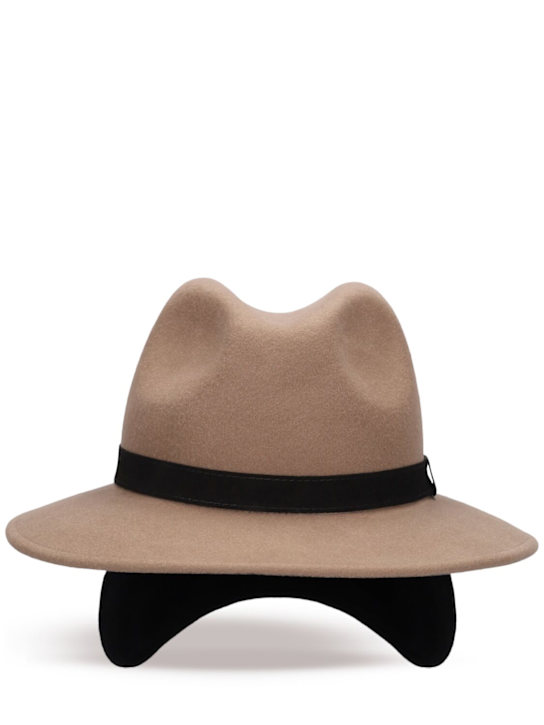 Borsalino: Chapeau en feutre de laine Dario 6,5 cm - Light Beige - men_0 | Luisa Via Roma
