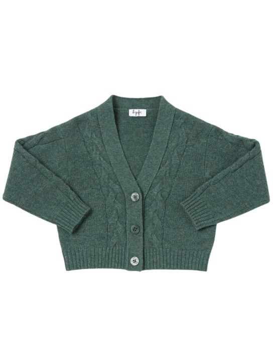 Il Gufo: Wool knit cardigan - Grey - kids-girls_0 | Luisa Via Roma