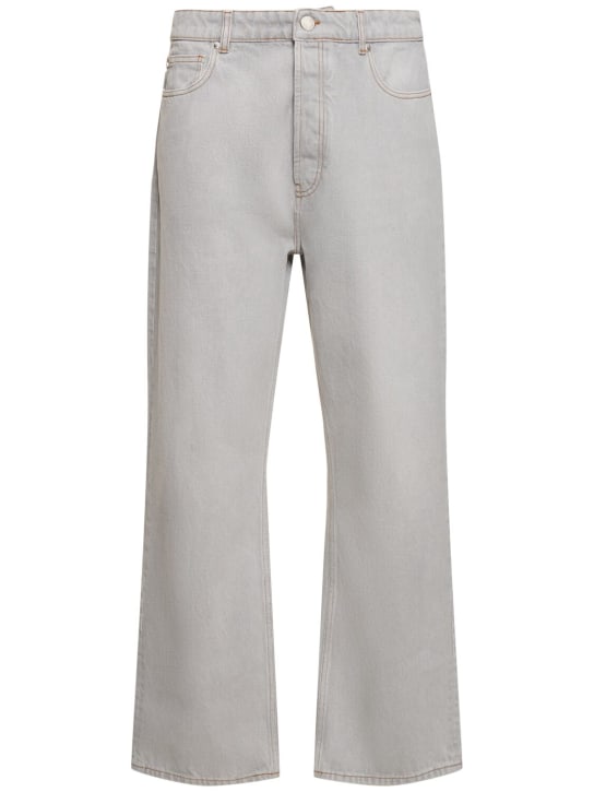 AMI Paris: Loose cotton denim jeans - Grey - men_0 | Luisa Via Roma