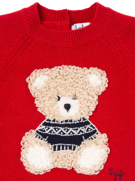 Il Gufo: Wool knit sweater - Red/Blue - kids-boys_1 | Luisa Via Roma