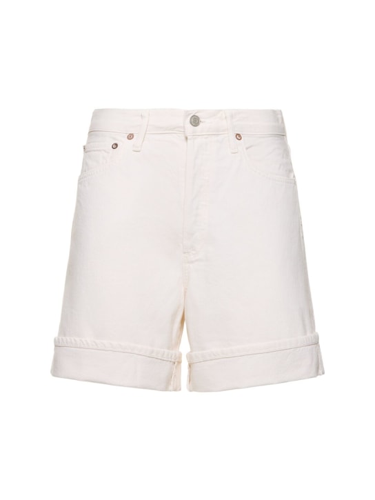 Agolde: Shorts anchos de algodón orgánico - Blanco - women_0 | Luisa Via Roma