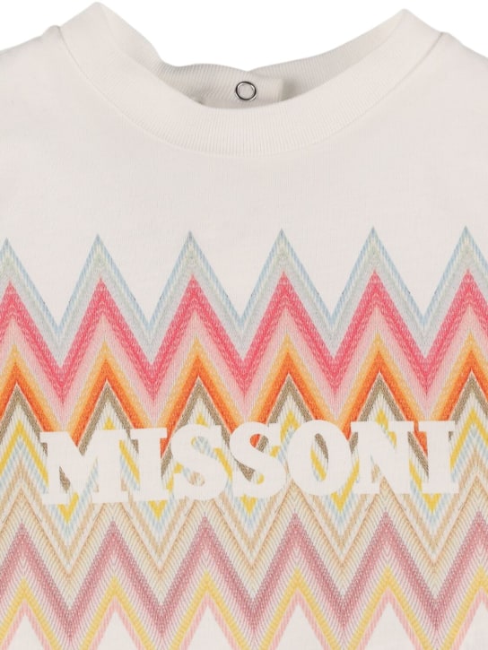 Missoni: Camiseta de jersey de algodón estampada - Blanco/Multi - kids-girls_1 | Luisa Via Roma
