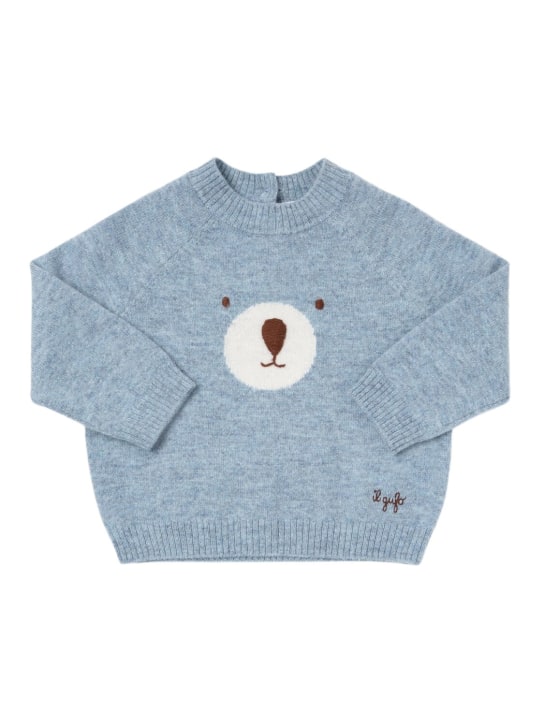 Il Gufo: Wool knit sweater & pants - Açık Mavi - kids-boys_1 | Luisa Via Roma