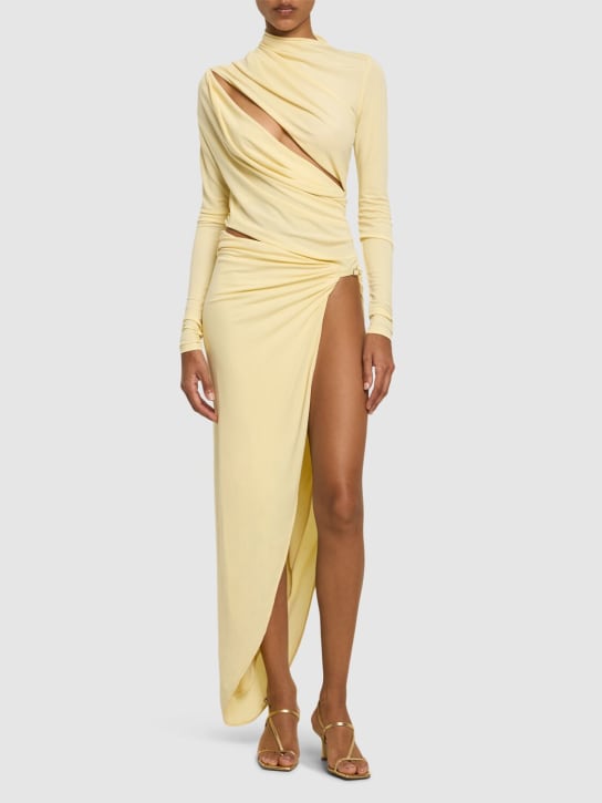 Christopher Esber: Framed draped cutout dress - Yellow - women_1 | Luisa Via Roma