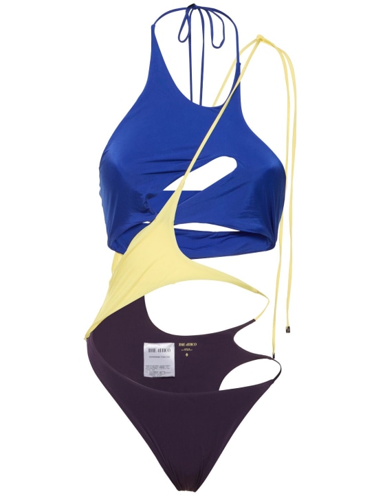 The Attico: Lycra cutout one piece swimsuit - Multicolor - women_0 | Luisa Via Roma