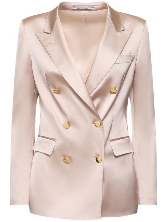 Tagliatore 0205: Parigi绸缎双排扣西服夹克 - 粉色 - women_0 | Luisa Via Roma