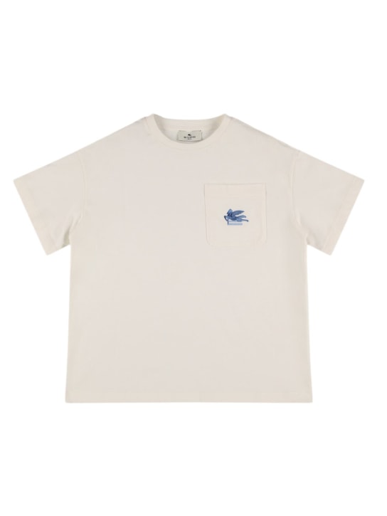 Etro: T-Shirt aus Baumwolljersey - Off-White - kids-boys_0 | Luisa Via Roma