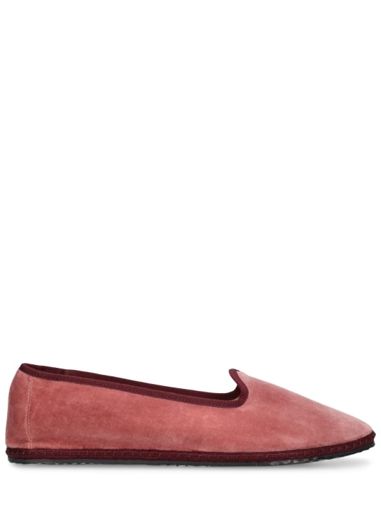 Vibi Venezia: 10mm Marie Antoinette velvet slippers - Dark Pink - women_0 | Luisa Via Roma