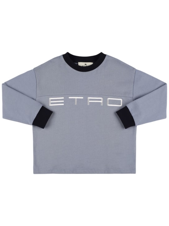 Etro: Embroidered cotton crewneck sweatshirt - kids-girls_0 | Luisa Via Roma