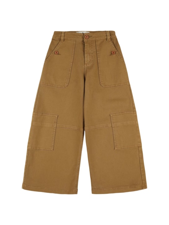 Etro: Stretch cotton cargo pants - Beige - kids-boys_0 | Luisa Via Roma