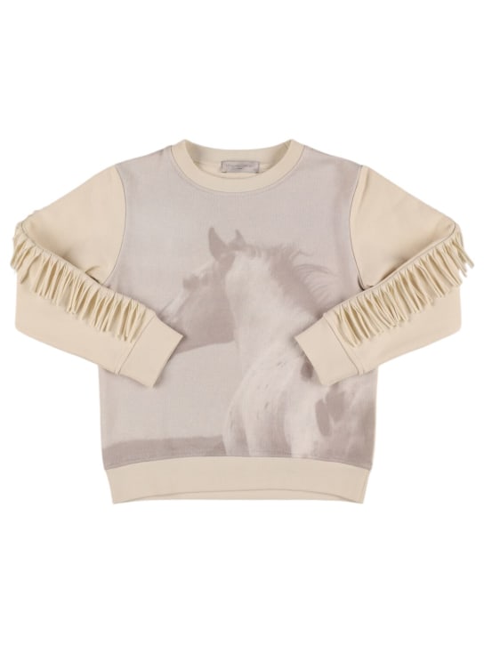 Stella Mccartney Kids: Bedrucktes Sweatshirt aus Baumwolle - Grau - kids-girls_0 | Luisa Via Roma