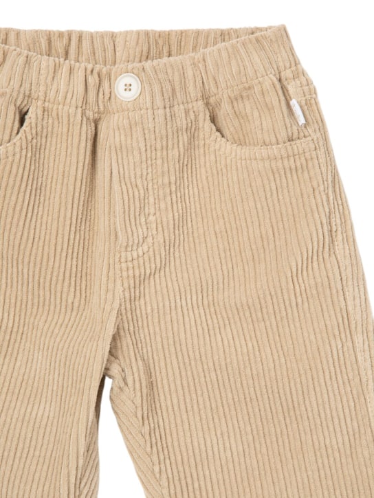 Il Gufo: Pantalon en coton côtelé stretch - Beige - kids-girls_1 | Luisa Via Roma