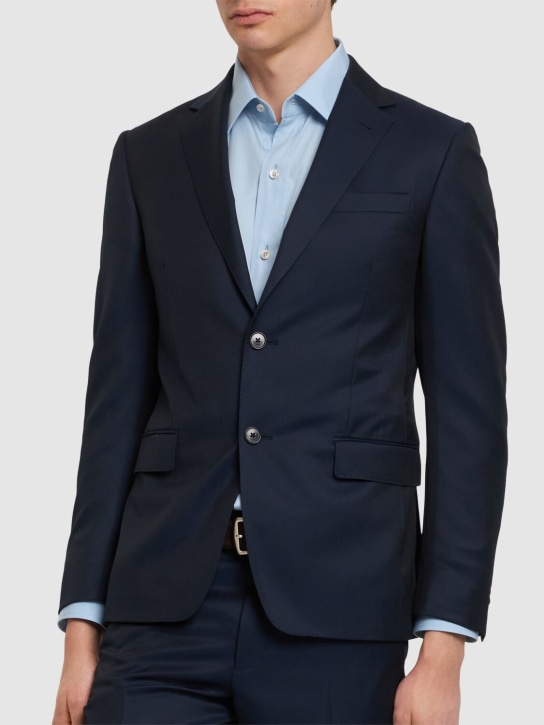 Zegna: Wool & mohair tailored suit - Dark Blue - men_2 | Luisa Via Roma