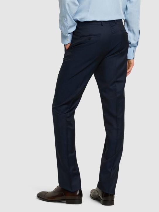 Zegna: Wool & mohair tailored suit - Dark Blue - men_3 | Luisa Via Roma